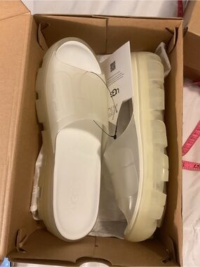 UGG Black W/ Sella Clear Slide Box Label - Size 8